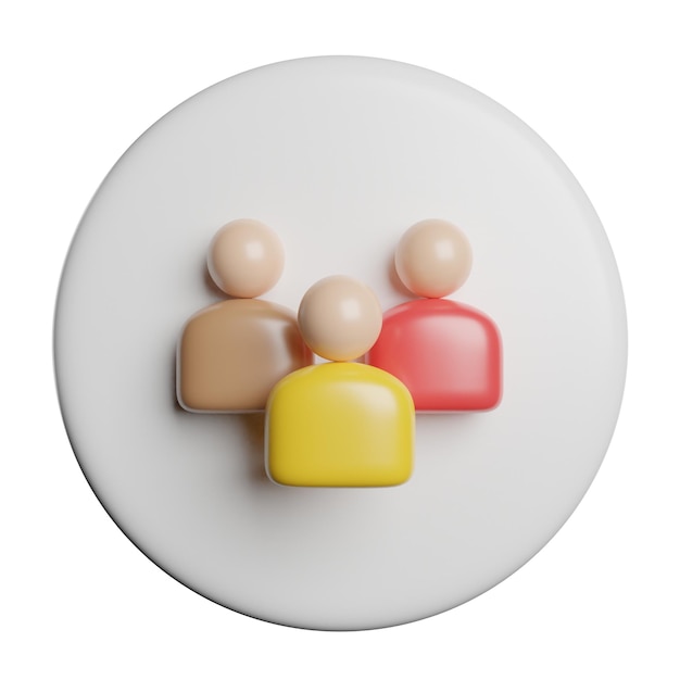 Three stylized people icons representing a team or group