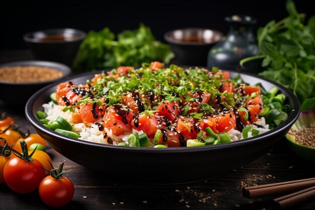 Thunfisch-Poke-Schüssel mit Edamame und Seetang-Salat