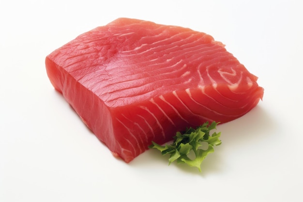 Thunfischfleisch auf weißem Hintergrund