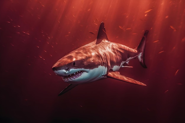 Un tiburón nadando en el agua