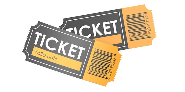 Ticket mit Barcode isoliert