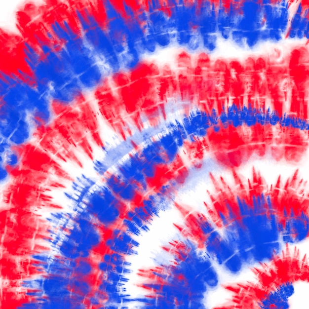 Tie dye fondo de la bandera americana de color rojo y azul textura psicodélica abstracta patriótico usa pa