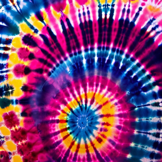 Tie-Dye-Hintergrund mit Strudel- oder Spiral-Hippie-bunten Tapeten