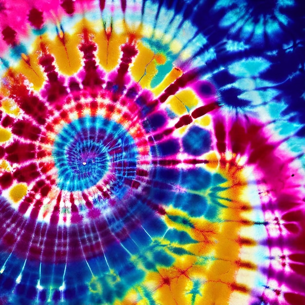 Tie-Dye-Hintergrund mit Strudel- oder Spiral-Hippie-bunten Tapeten