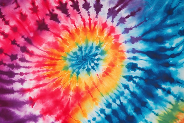Tie Dye ist ein mehrfarbiges Muster mit einem spiralförmigen generativen Design