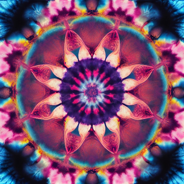 Tie Dye Mandala Hintergrund Hippie bunte Hemdtapete