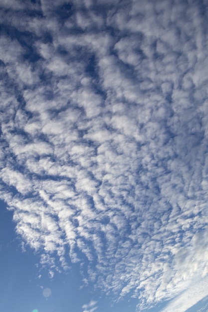 Tiefblauer Himmel und weiße Wolke.