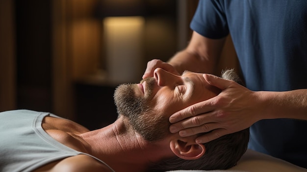 Tiefgewebe-Massage-Therapeut mit festem Druck