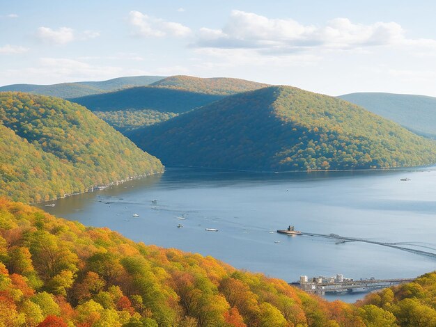 tiefgreifend schöne Landschaften sind eine Unterschrift des Hudson River ai erzeugt