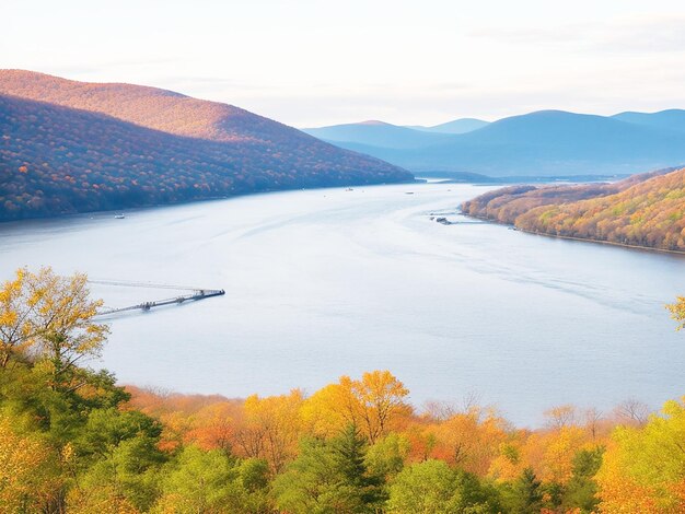 tiefgreifend schöne Landschaften sind eine Unterschrift des Hudson River ai erzeugt