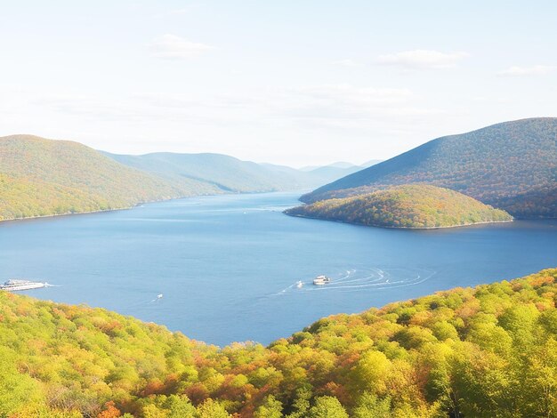 tiefgreifend schöne Landschaften sind eine Unterschrift des Hudson River ai erzeugt