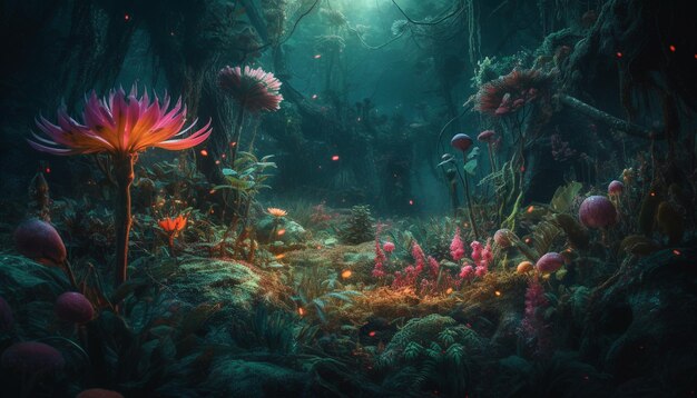 Tiefseetauchen enthüllt farbenfrohe Unterwasserschönheiten, die von KI erzeugt wurden
