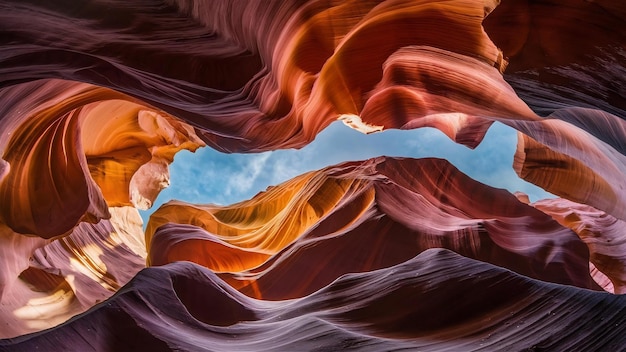 Tiefwinklige Aufnahme des Antilopen-Canyons in Arizona