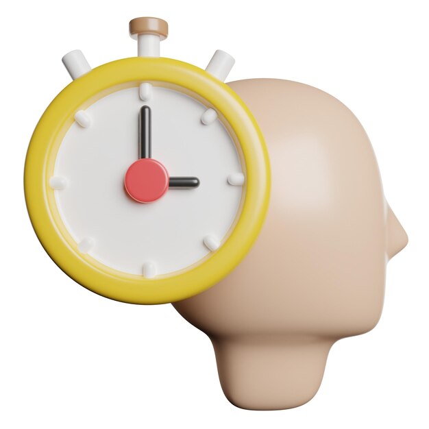El tiempo y el reloj mental sobre una cabeza pensante
