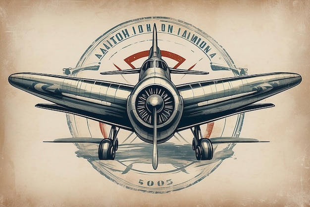 Foto tiempo de vuelo diseño de tee de aviación vintage