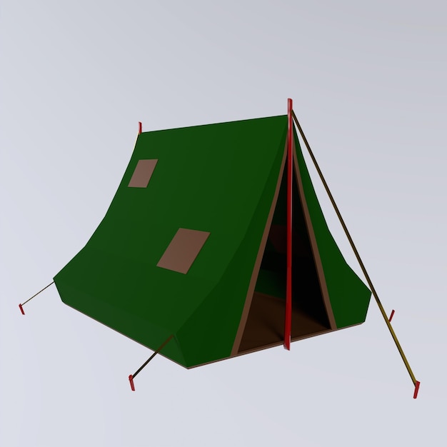 Tienda de campaña render 3d