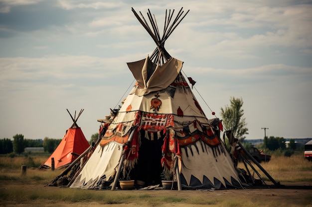 Foto la tienda de los nativos americanos