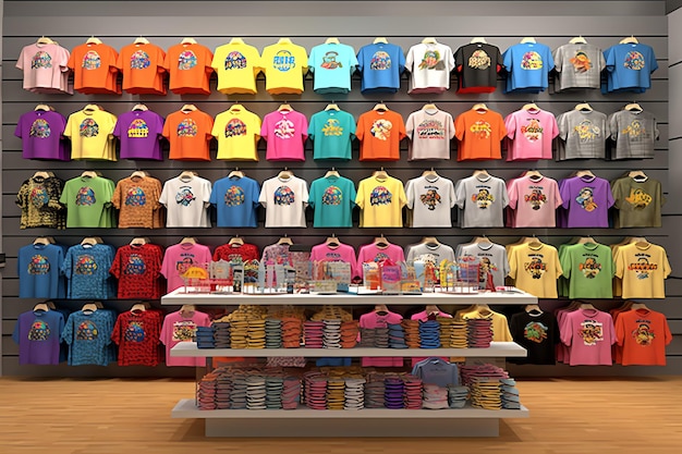 Una tienda que exhibe una variedad de mercancías y ropa de colores perfecta para cualquier ocasión