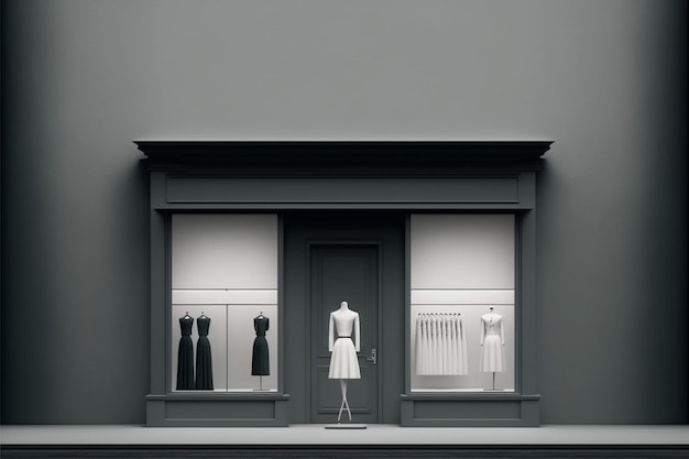Una tienda de ropa minimalista Generative Ai