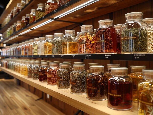 Foto la tienda de té especializada impregna la tradición en el negocio de mezclas aromáticas