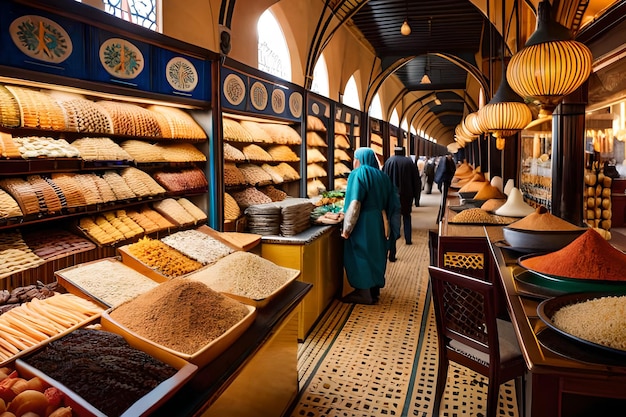 Una tienda con una variedad de especias en exhibición.