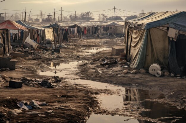 Foto las tiendas de campaña de refugiados generan ai