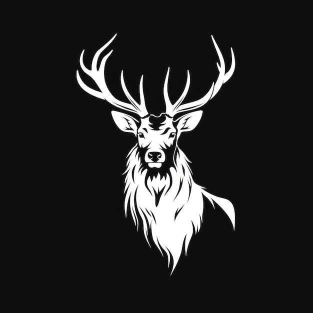 Tier Hirsch Logo Illustration eines Hirsch Emblem Ikonen Logo-Tegeldruck