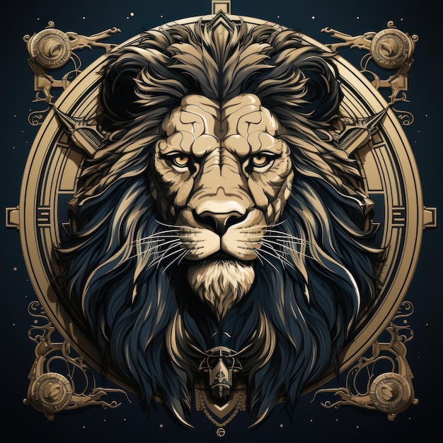 Tier Löwe Logo Illustration eines Löwen Löwe Emblem Ikonen Logotypedecal Druck