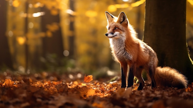 Tiere Leben in der Herbstsaison Wald Herbstfarbe natürliche Beleuchtung realistische Fotografie