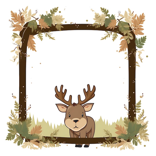 Tiere Rahmen von Baby Moose ein süßer Wald Wohnung Baby Moose Form 2D niedliches kreatives Design