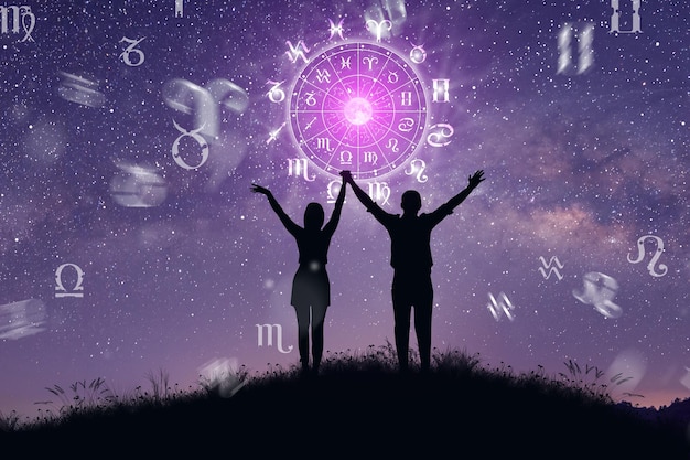 Tierkreisrad Astrologie und Paarkonzept