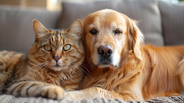 Un tierno retrato de un galgo y un gato Havana Brown, ambos que parecen amigables y contentos