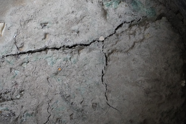 Foto tierra agrietada debido al terremoto