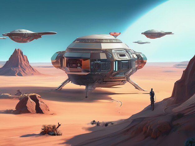 La tierra de los drones de Sci fi