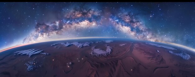 Foto la tierra es visible desde el espacio