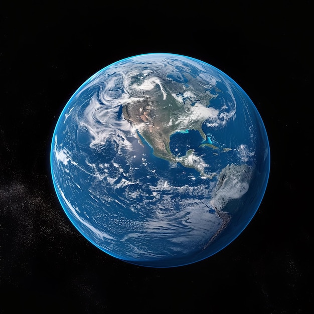 La Tierra desde el espacio mostrando América del Norte y del Sur