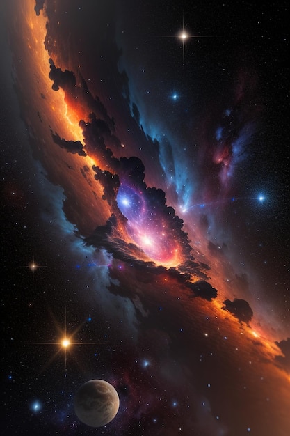 Foto la tierra en el espacio, la vía láctea, el sistema solar, el cielo estrellado, el universo, el agujero negro, la nebulosa, el fondo.