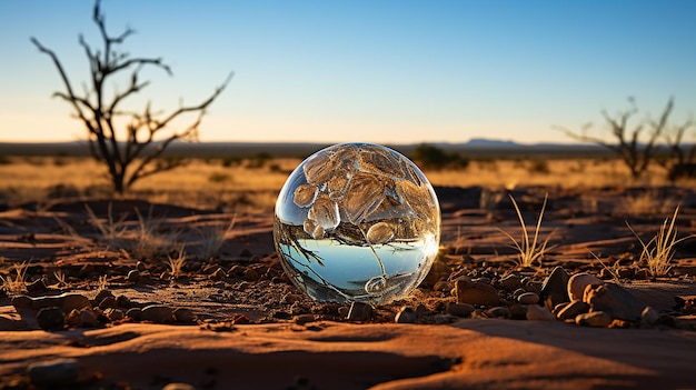 La Tierra en fragmentos de vidrio roto Planeta tendido en la mesa