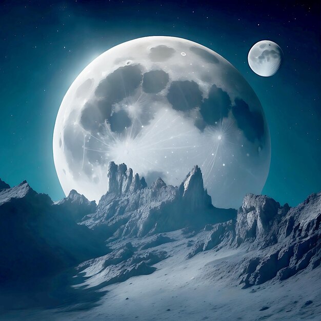Foto tierra generativa de la luna ai