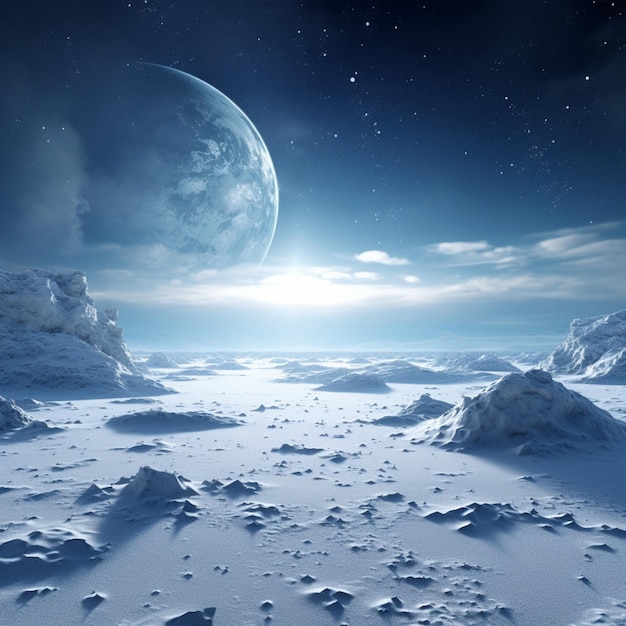 Tierra de hielo en el espacio