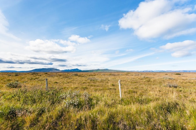 Tierra islandesa a lo largo de la carretera Biskupstungnabraut