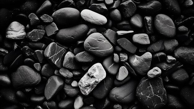 Tierra monocromática Foto en blanco y negro de las rocas