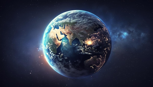 Tierra en la noche Fondo de pantalla abstracto mares y continentes en el planeta Civilización