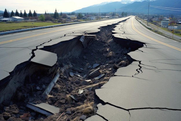 La tierra se rompe después de un terremoto