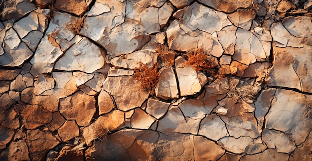 Tierra seca agrietada textura del suelo de sequía global fondo panorámico imagen generada por IA