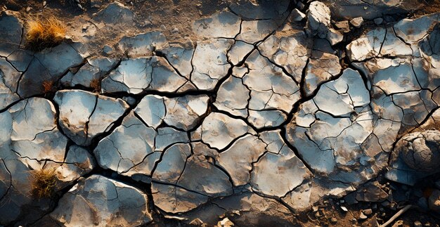 Tierra seca agrietada textura del suelo de sequía global fondo panorámico imagen generada por IA