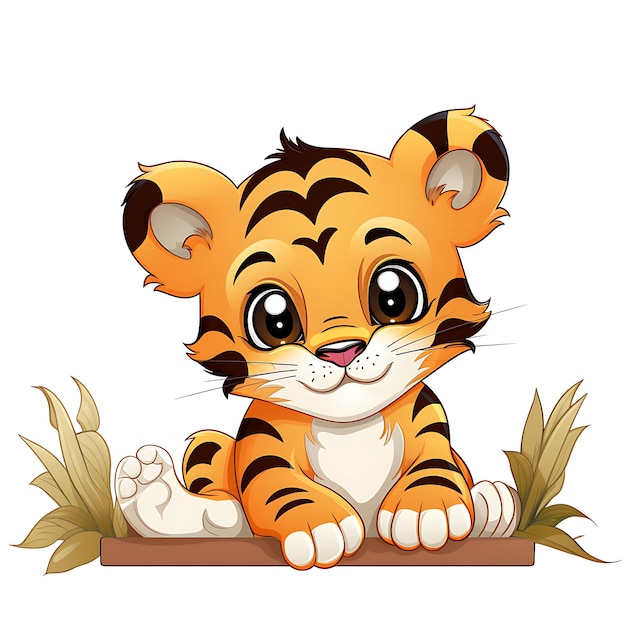 Tierrahmen von winzigen Bengalen-Tigerjungen in Form eines entzückenden Benga 2D süßen kreativen Designs