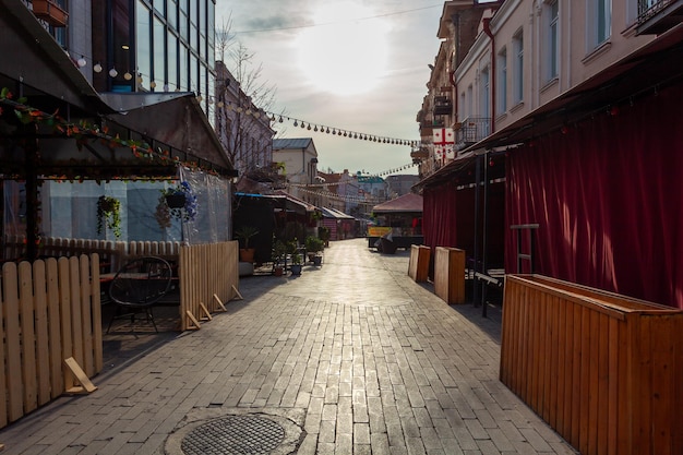 Tiflis Georgien 18. Februar 2023 Blick auf die Agmashenebeli Avenue ist eine der Hauptstraßen im historischen Teil der Stadt Tiflis