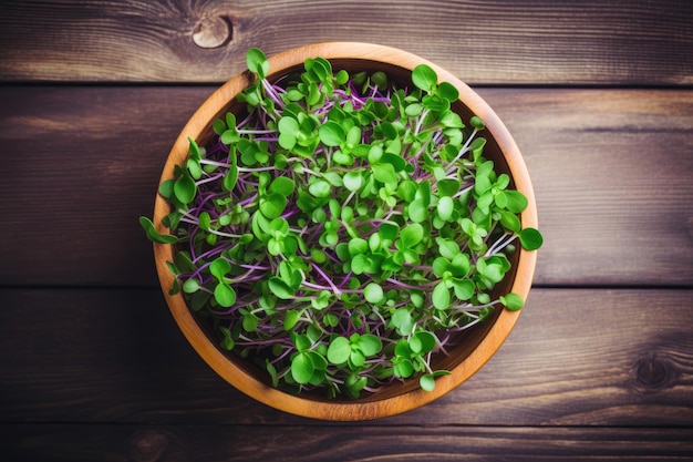 Tigela com IA generativa de Microgreens