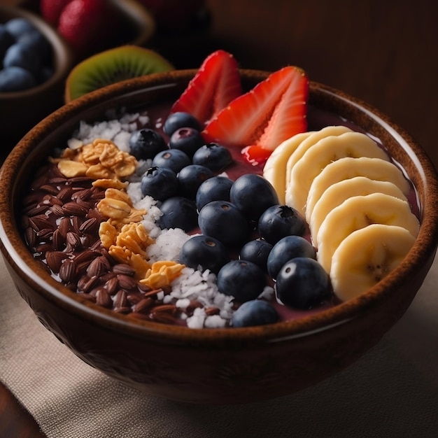 Tigela de açaí com frutas